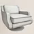 Luxury Armchair JNL Trouville 3D model small image 2