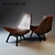 Elegant Wood-Metal Chair 3D model small image 1