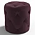 Plush Purple Ottoman - Curves Collection 3D model small image 2