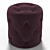 Plush Purple Ottoman - Curves Collection 3D model small image 3