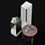Luxury Bathroom Set: Osaka Table, Metal Cabinets, Soap Dispenser & More 3D model small image 1