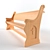 Church Pew: Traditional Seating Solution 3D model small image 1