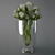 Elegant White Roses in Stylish Pot 3D model small image 1