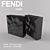 Fendi Diamond Vase: Luxurious Floral Décor 3D model small image 1
