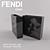 Fendi Diamond Vase: Luxurious Floral Décor 3D model small image 2