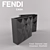 Fendi Diamond Vase: Luxurious Floral Décor 3D model small image 3