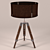 Vintage Wooden Tripod Lamp 3D model small image 1