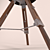 Vintage Wooden Tripod Lamp 3D model small image 2