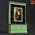 Artistic Wood Bookcase: Painted Door, 1685x2650x585mm 3D model small image 1