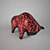 Abstract Ceramic Bull Sculpture 3D model small image 2