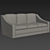 Sleek 3-Seater Sofa 3D model small image 2