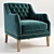 Elegant Carmela Armchair: GRAMERCY HOME 3D model small image 1