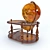 Elegant Globe Bar Cabinet 3D model small image 1