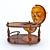 Elegant Globe Bar Cabinet 3D model small image 2