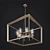 Sleek White Gold Chandelier 3D model small image 1