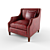 Elegant Red Leather Chair 3D model small image 1