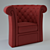 Vibrant Red Leather Seating 3D model small image 1