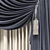 Elegant Set of 3 Curtains 3D model small image 2