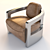 Luxury Bugatti Atlantic Coupe Leather Chair 3D model small image 2