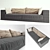 Cozy Fabric Sofa 3D model small image 1