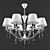 Stellare 2076-8: Classic Modern 8-Light White and Black Chandelier 3D model small image 1