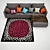 Henrika Corner Sofa + Trödklöver Rug, Pillows & Throw 3D model small image 1