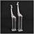 Metal Giraffe Figurines 3D model small image 1