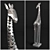 Metal Giraffe Figurines 3D model small image 2