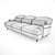 Raffles Sofa: Stylish Three-Seater Choice 3D model small image 2