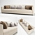 Contemporary Fabric Sofa 3D model small image 1