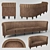 Versatile Cafe and Restaurant Sofa 3D model small image 1