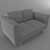 Modern NORSBORG Sofa, 155cm Width 3D model small image 2