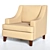 Elegant Microfiber Chair in Taupe 3D model small image 1