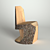 Rustic Log Chair 3D model small image 1