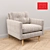 Retro-Inspired Raleigh Armchair 3D model small image 1