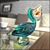 Glass Pelican Figurine with Fish 3D model small image 1