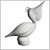 Glass Pelican Figurine with Fish 3D model small image 2