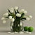 Elegant White Tulips in Vase 3D model small image 2