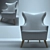 Sleek & Stylish Modern Armchair 3D model small image 1