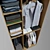 Square Mesh Wardrobe with Clothes 3D model small image 2