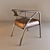 Industrial Loft Armchair: Modern Design, Metal Frame, Genuine Leather 3D model small image 2
