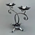 Classic Wrought-Iron Candlestick 3D model small image 2