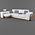 Versatile Sofa with Bedside Table 3D model small image 1