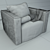 Modern and Stylish Brick 09 Armchair 3D model small image 3