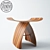 Sleek Walnut Butterfly Ottoman 3D model small image 1