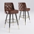 Sleek Steel Bar Stool 3D model small image 1