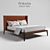 Elegant Canaletta Walnut Ziggy Bed 3D model small image 1