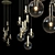 Vintage Brass and Glass Ceiling Lights 3D model small image 2