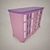 Pink Chest of Drawers 3D model small image 2