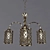 Bronze Cell Tiffany Style Chandelier 3D model small image 2